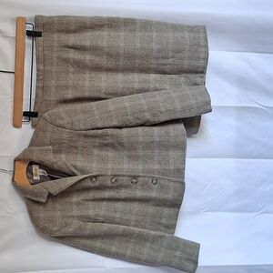 Talbots Gray Petite Skirt Suit Wool Cashmere Size 8 Gray